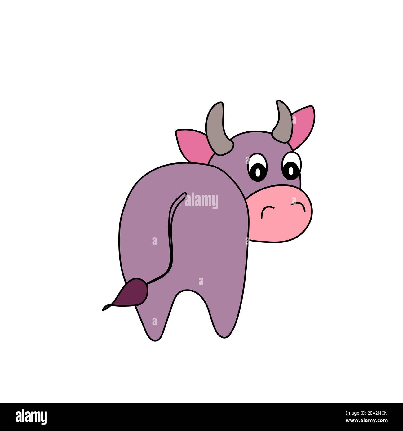 Colorful bull for kids. Vector animal illustration. Template adorable ...
