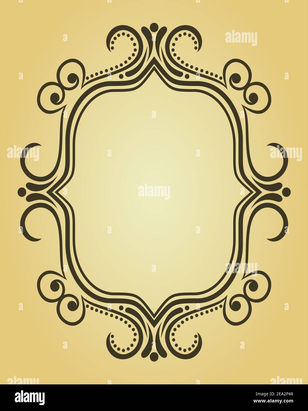 Vintage frame in victorian style for design as a background Stock
