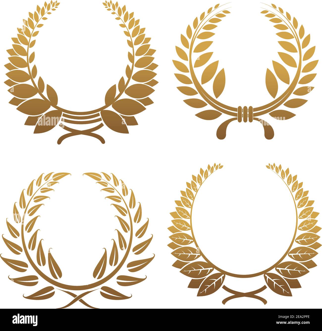 Set of gold and black laurel wreaths Stock Vector Image & Art - Alamy