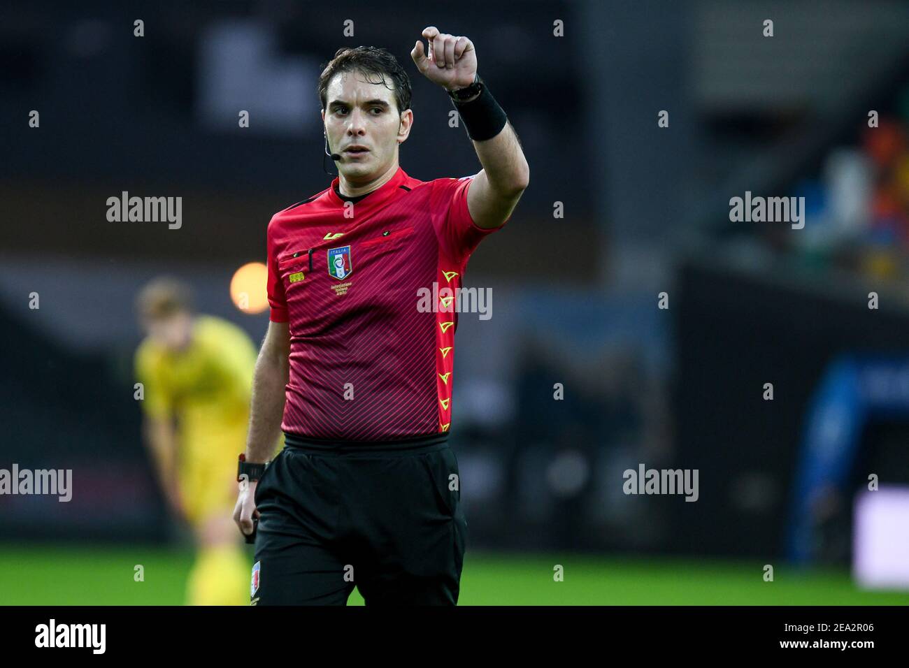 Udine, Italy. 07th Feb, 2021. the referee of the match Alberto Santoro  during Udinese Calcio vs Hellas Verona FC, Italian football Serie A match  in Udine, Italy, February 07 2021 Credit: Independent