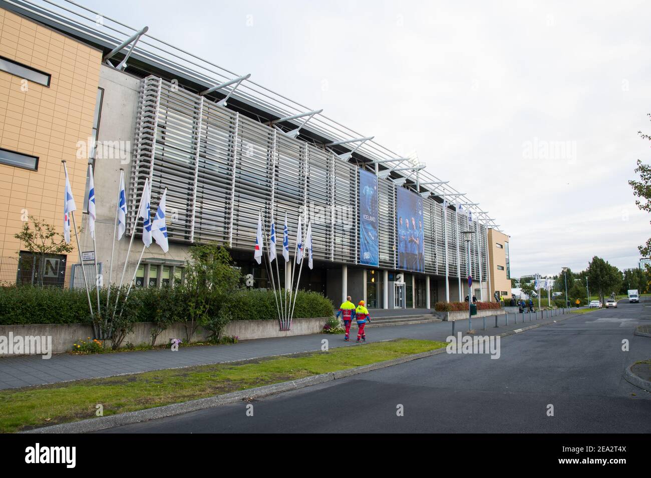 Reykjavik Iceland - September 5. 2020: Laugardalsvollur football arena, the home of the Icelandic national team Stock Photo