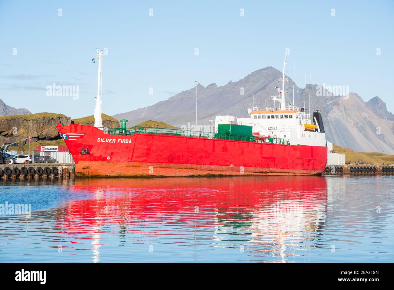 Hofn i Hornafirdi Iceland September 15. 2020 Freighter Silver Firda