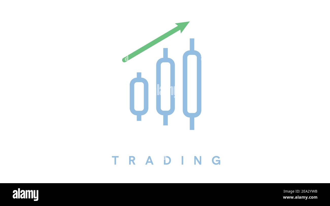 Vector Isolated Trading Icon or Illustration, with Candles or