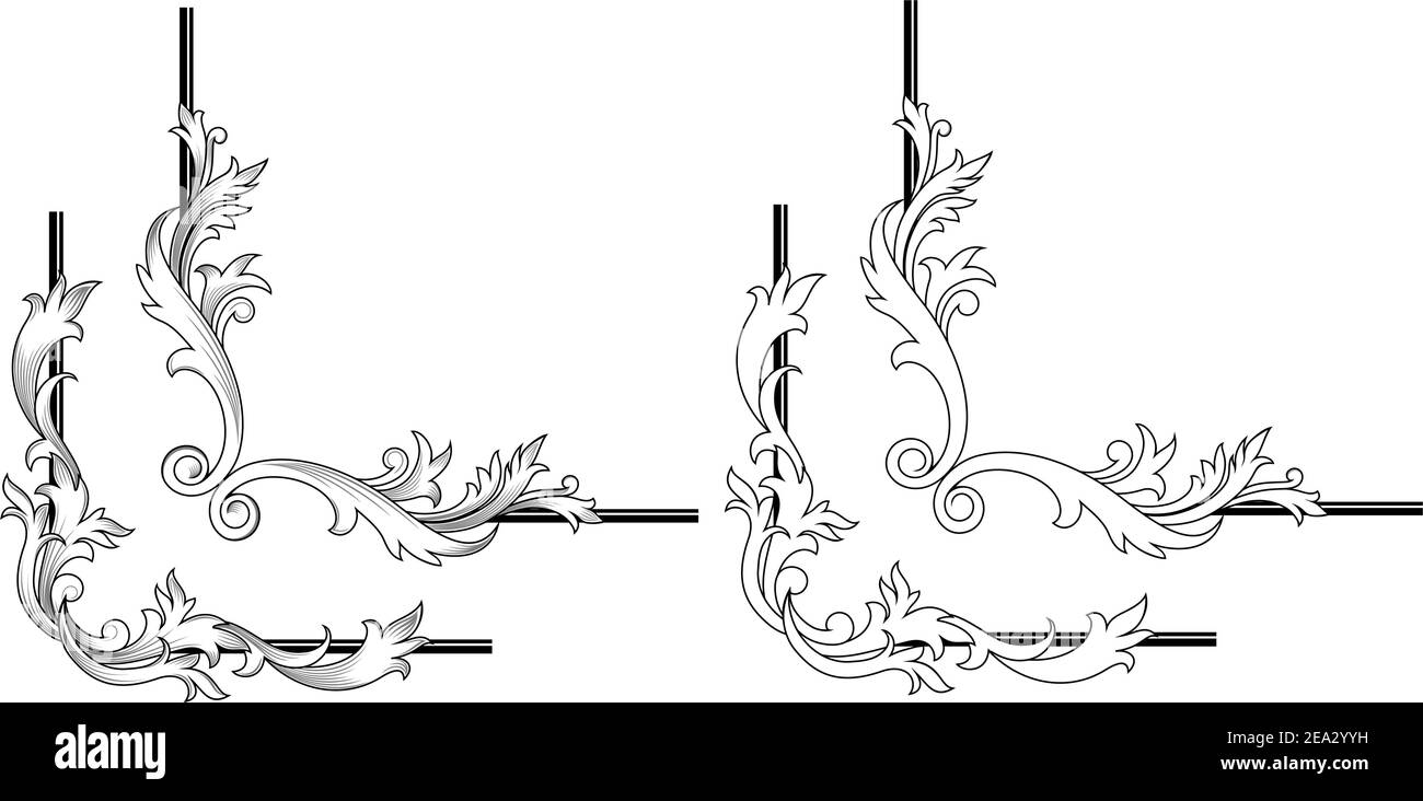 Swirl elements and monograms for design and decorate Stock Vector