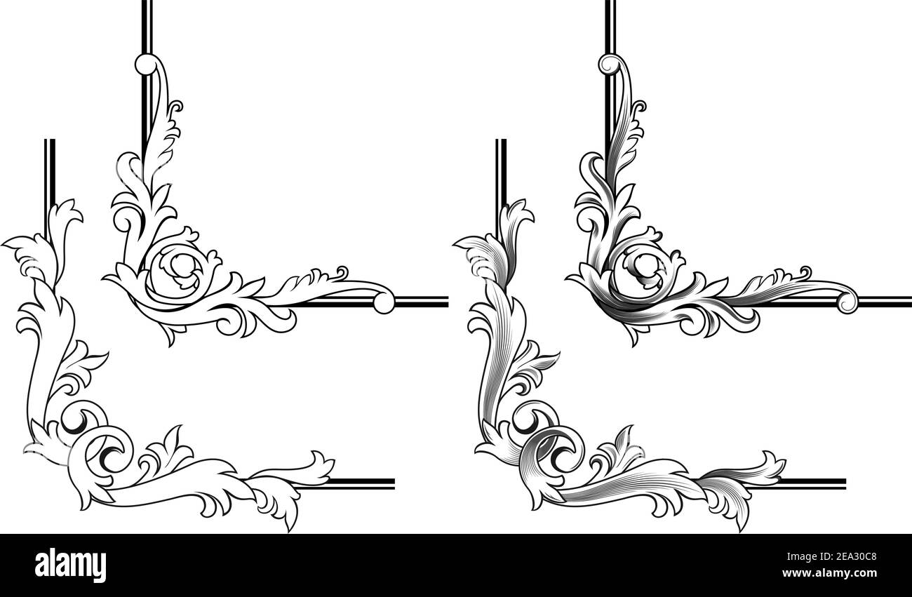 Swirl elements and monograms for design and decorate Stock Vector