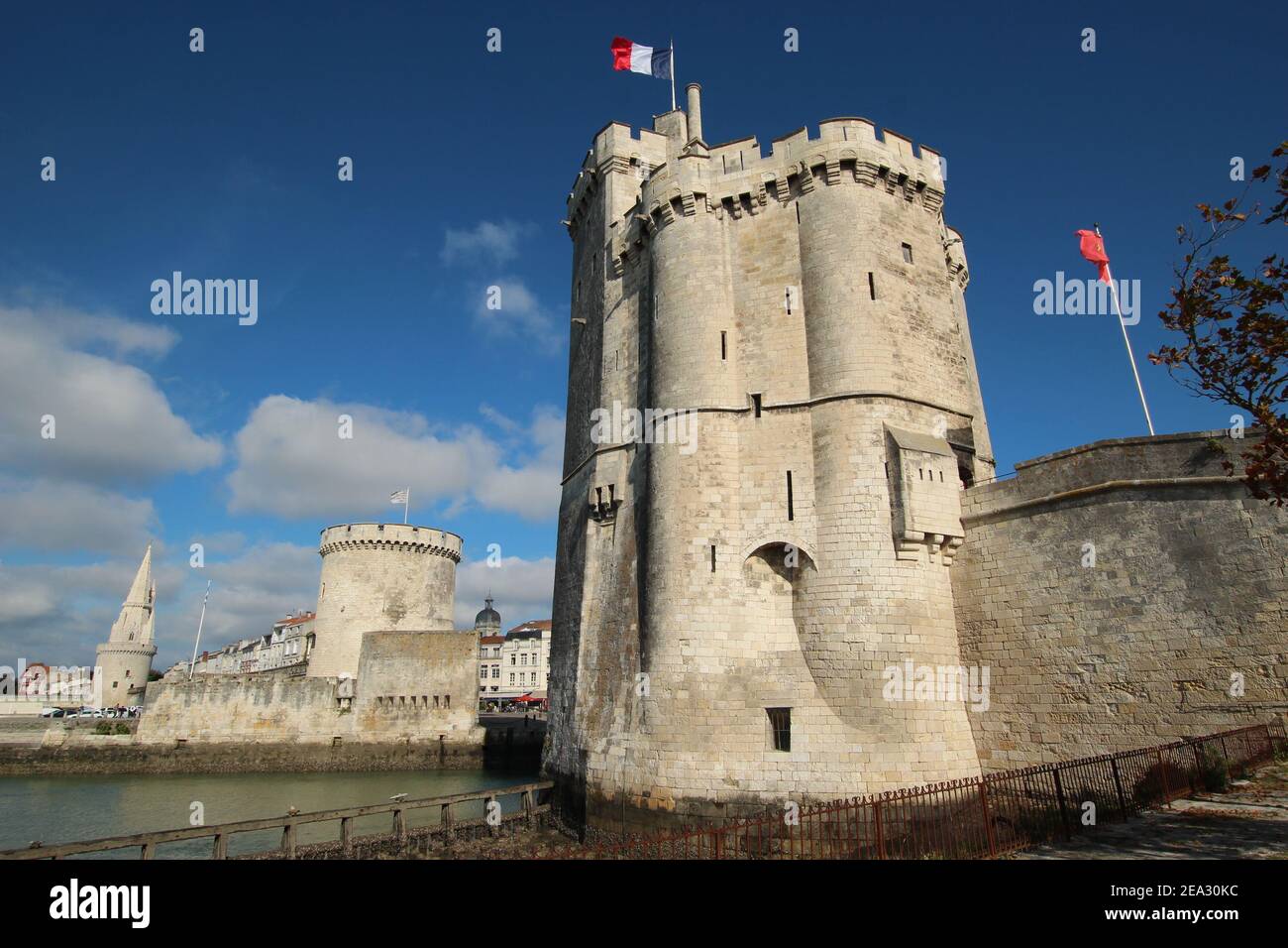 The medieval towers of La Rochelle in France Stock Photo