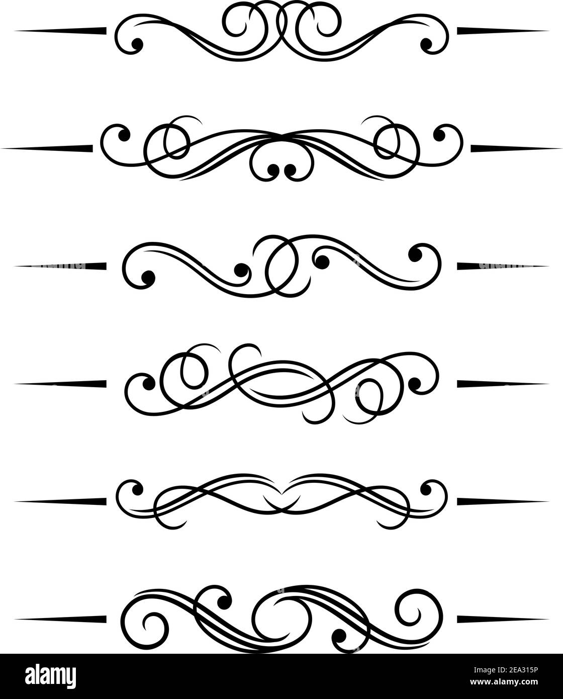 Swirl elements and monograms for design and decorate Stock Vector