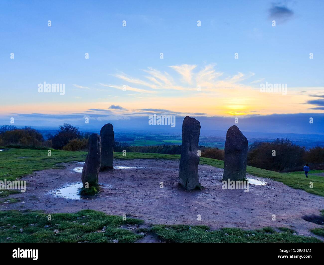 The Four Stones at Clent Hills in Autumn, National Trust countryside, Worcestershire, England Stock Photo
