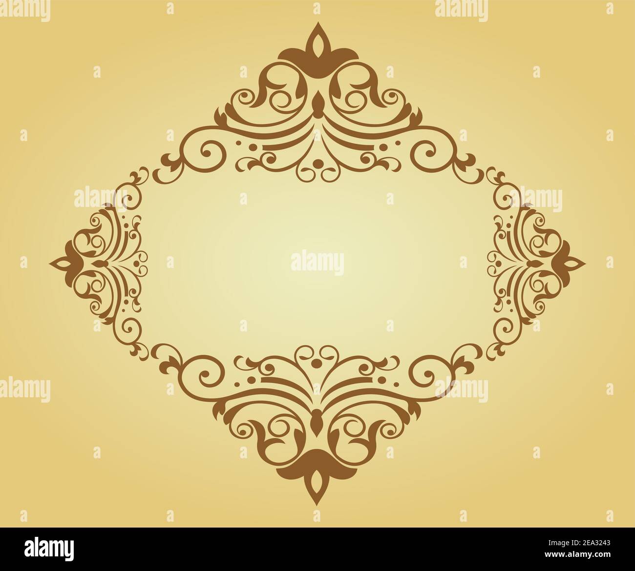 Vintage frame in victorian style for design as a background Stock
