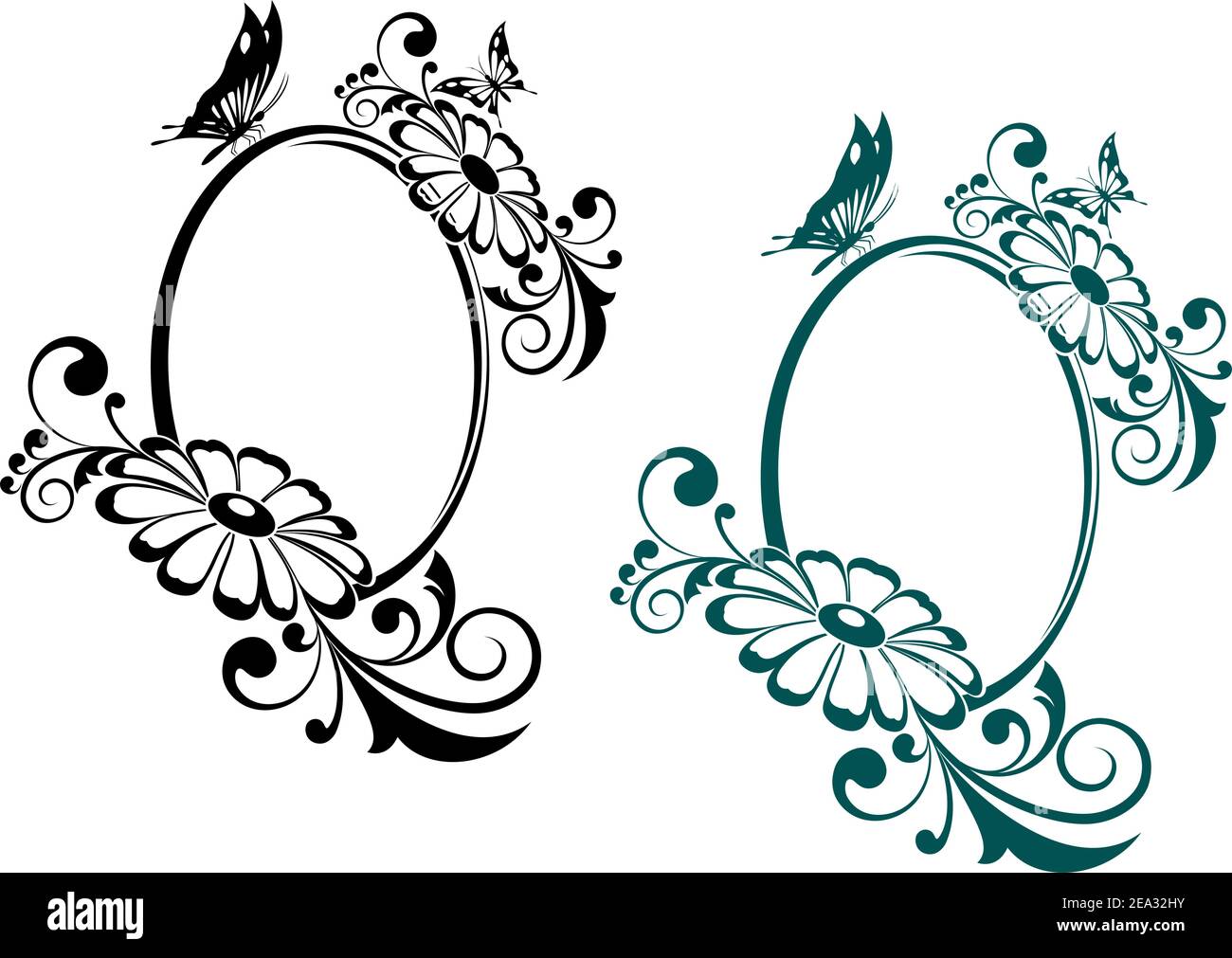 Antique vintage frames isolated on white for design Stock Vector