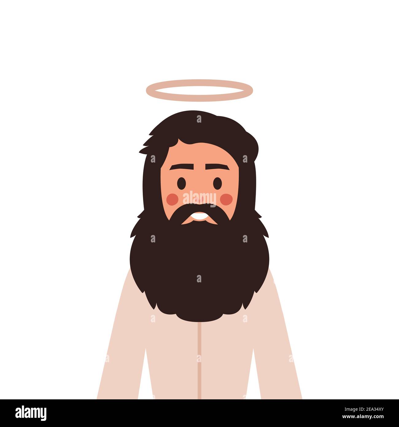 Jesus Christ in cute cartoon style. Christian Bible for kids, vector  illustration Stock Vector Image & Art - Alamy