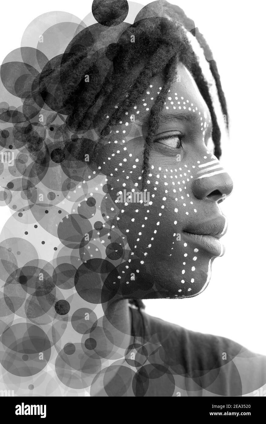 A black and white profile portrait Stock Photo Alamy