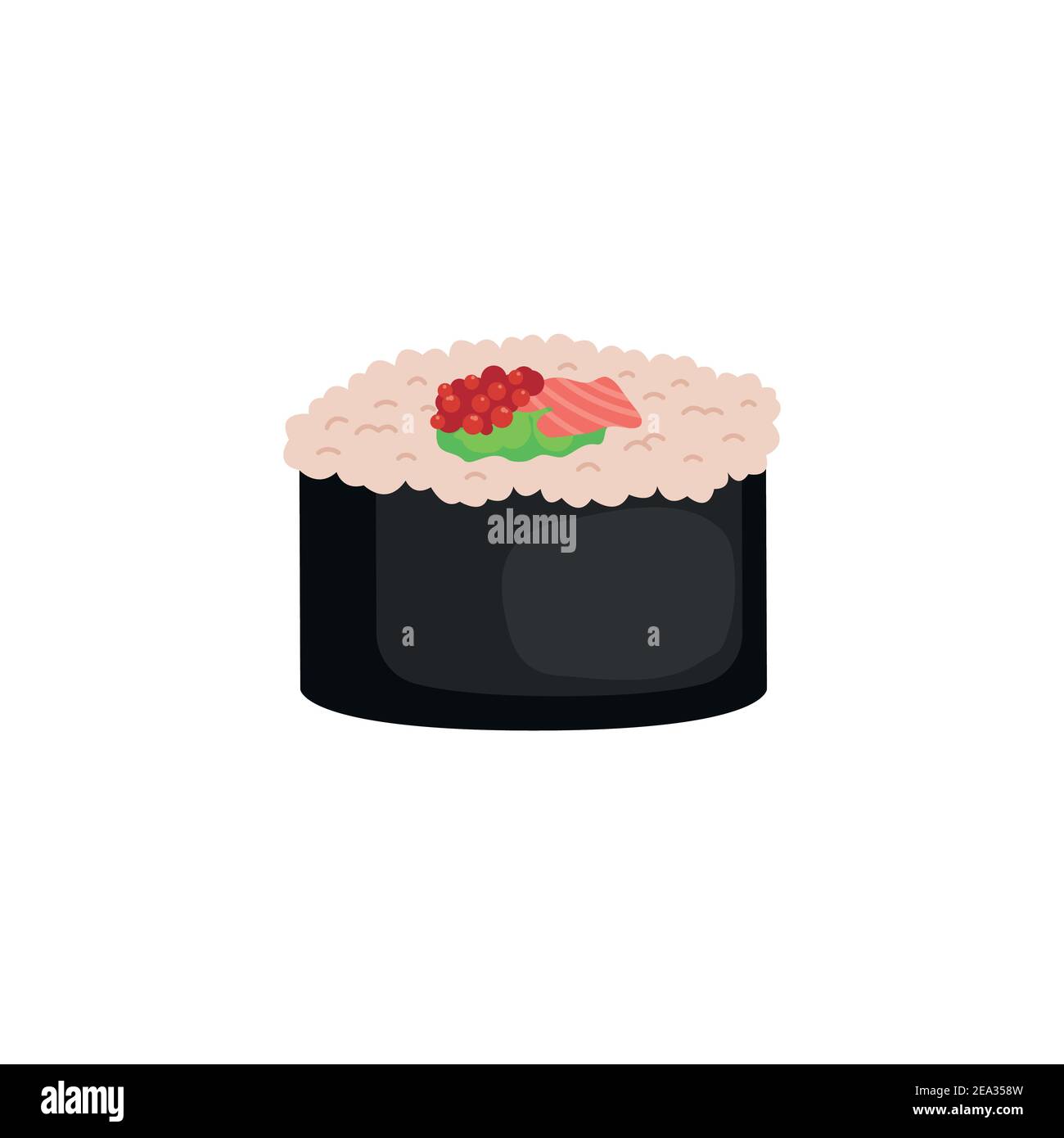 Sushi rolls. Vector illustration in a flat style on a white background. Stock Vector