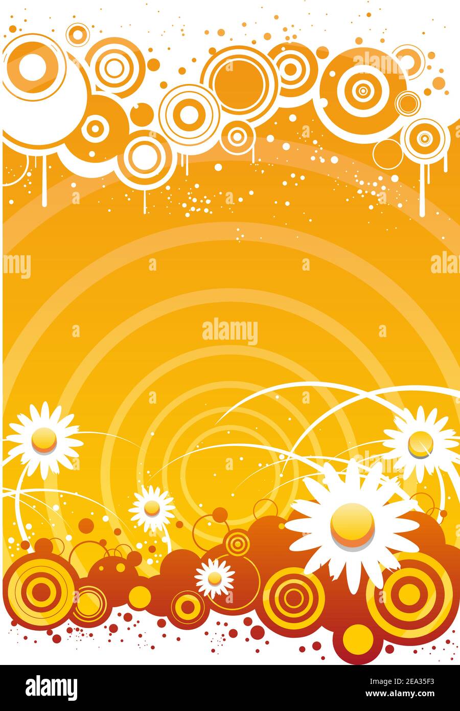 Summer floral background with flowers and sun lights Stock Vector Image ...