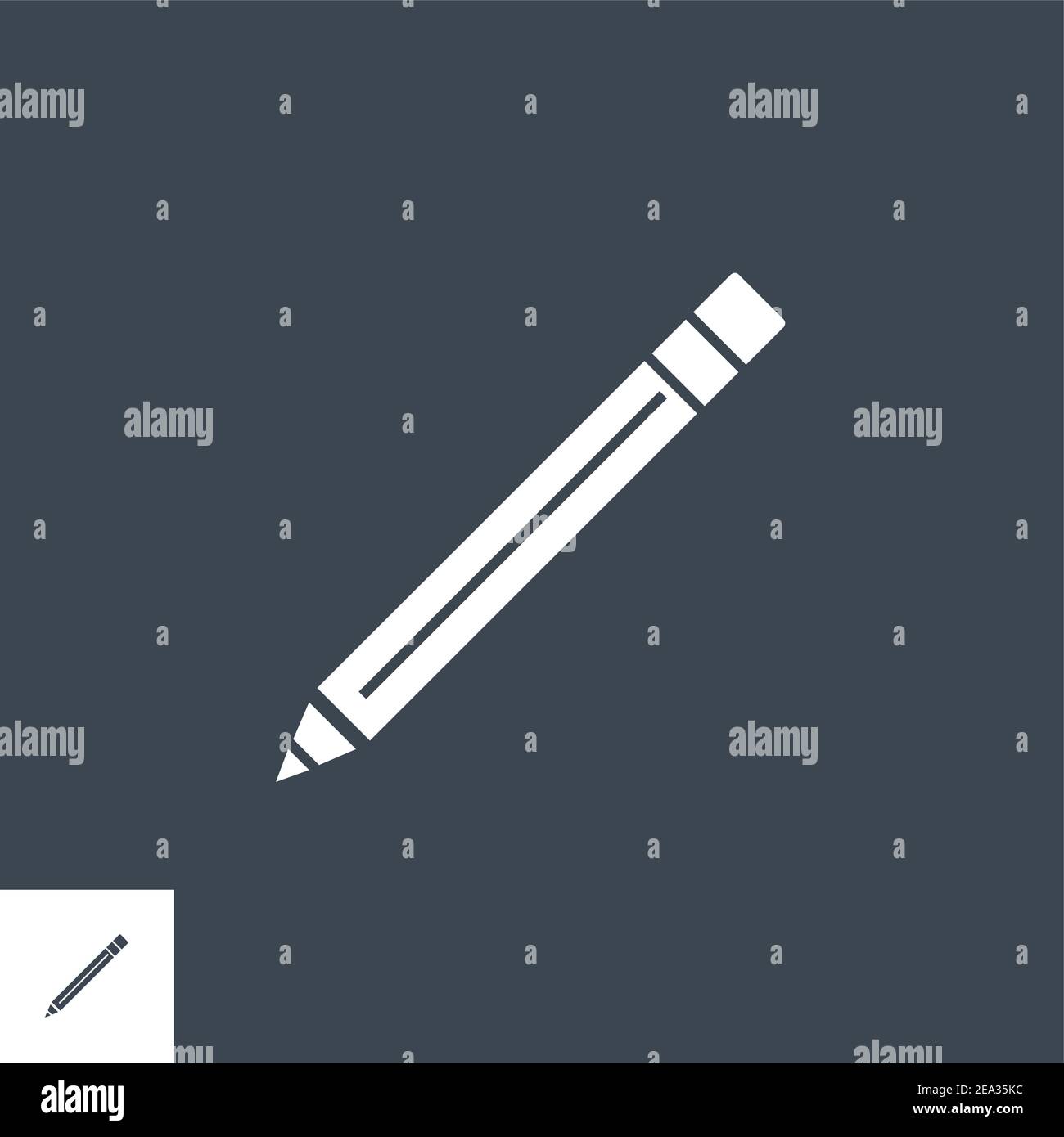 Pencil related vector glyph icon. Stock Vector