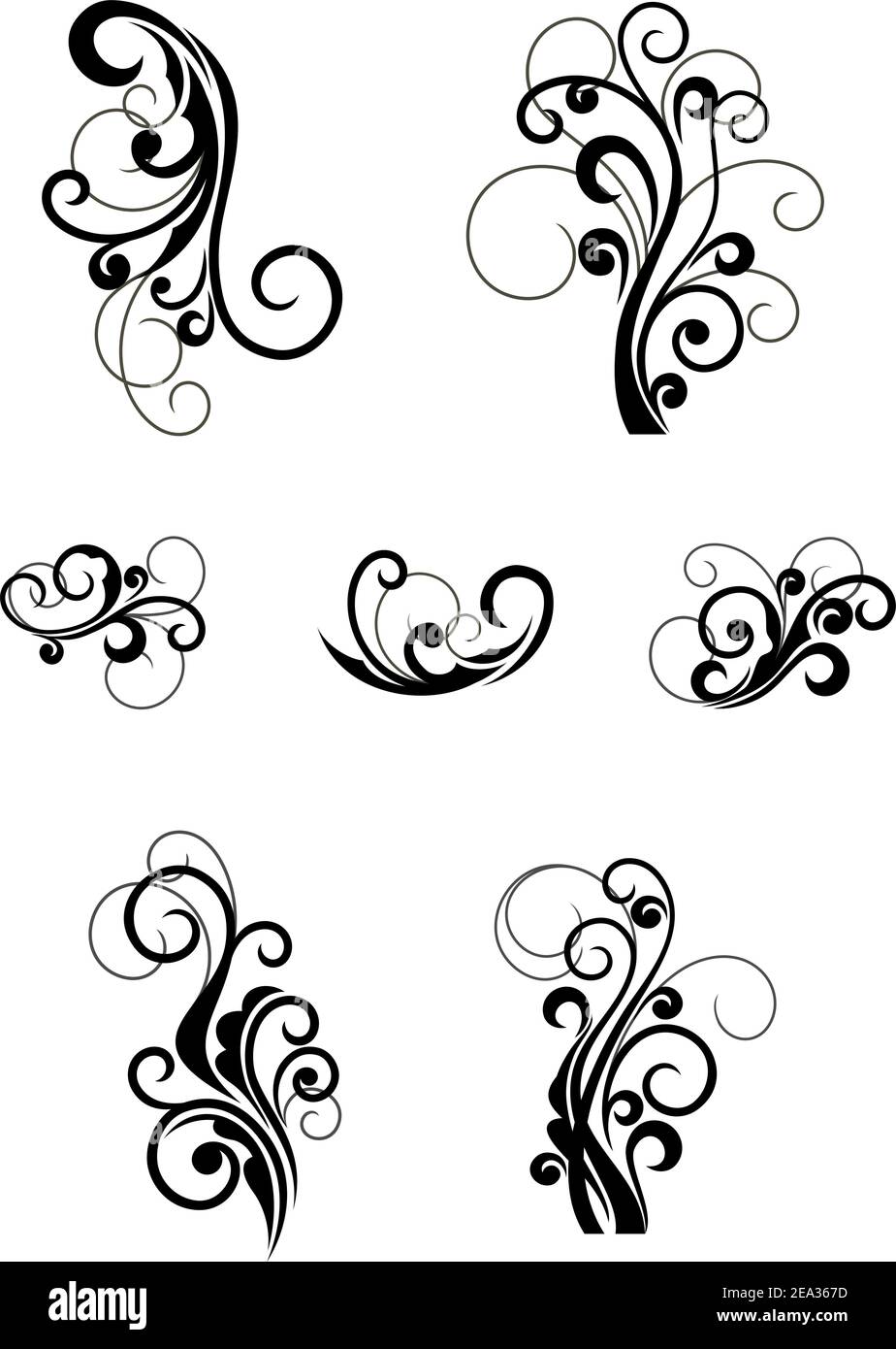 Floral patterns for design isolated on white Stock Vector Image & Art ...