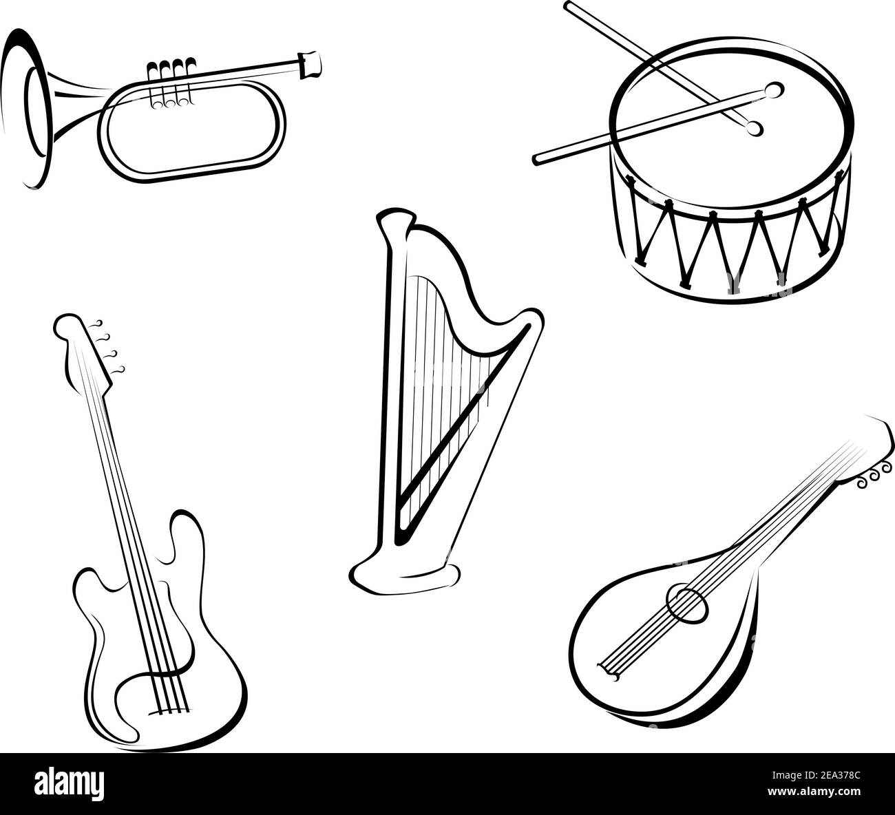 Set of string musical instruments for music design Stock Vector Image & Art  - Alamy