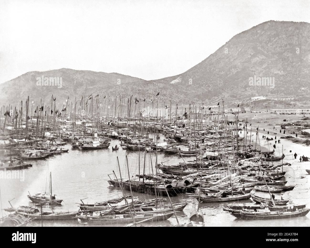 Late 19th century photograph - Fishing boats, Hong Kong, c. 1880's