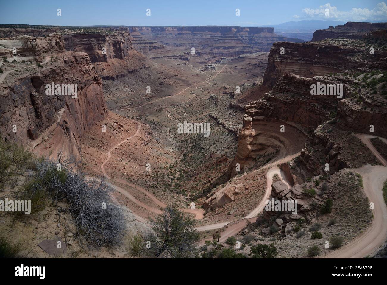 Shafer Canyon road near Colorado river in Canyonlands National Park