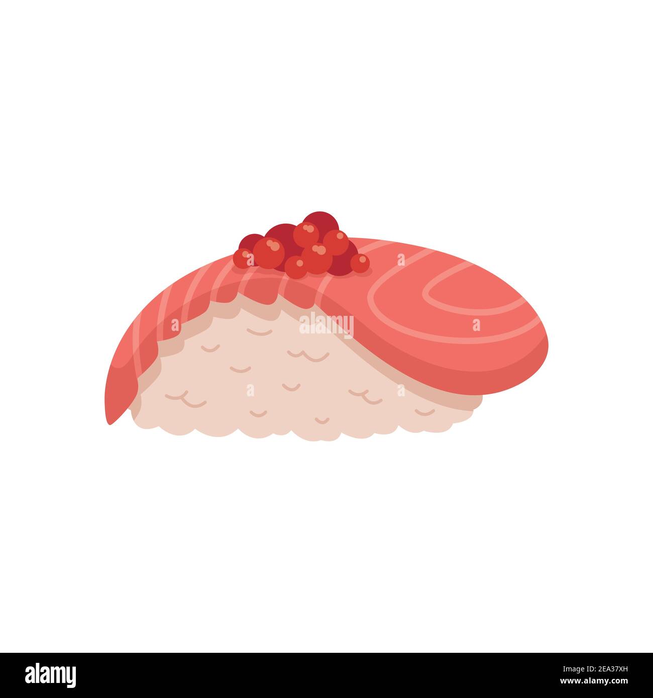 Sushi rolls. Vector illustration in a flat style on a white background. Stock Vector