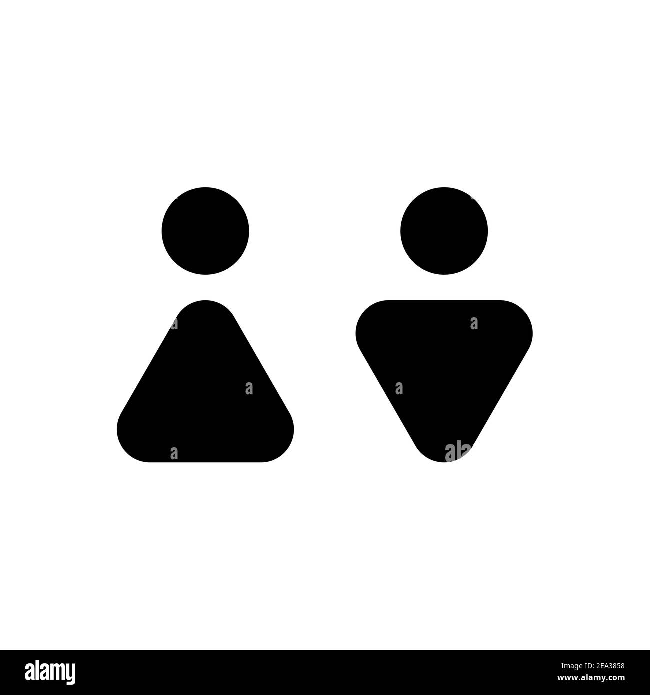 Man and woman abstract icon. Male and female sign for restroom. Girl