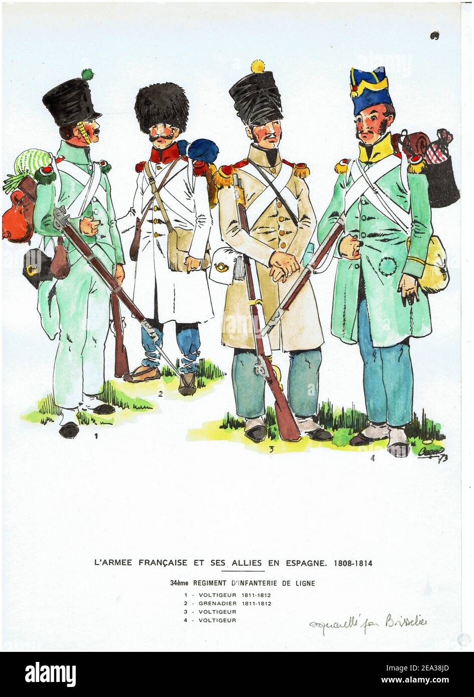 soldats du 34e régiment d'infanterie de ligne en Espagne 1808 - 1814 Stock Photo