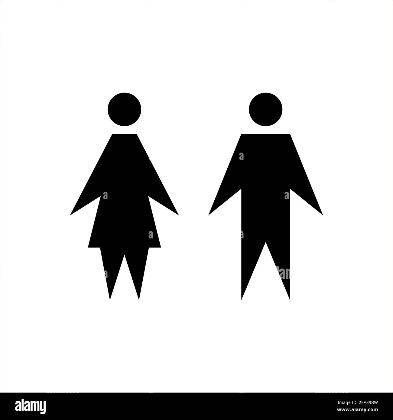 Man and woman icon. Girl and boy WC pictogram for bathroom. Male and