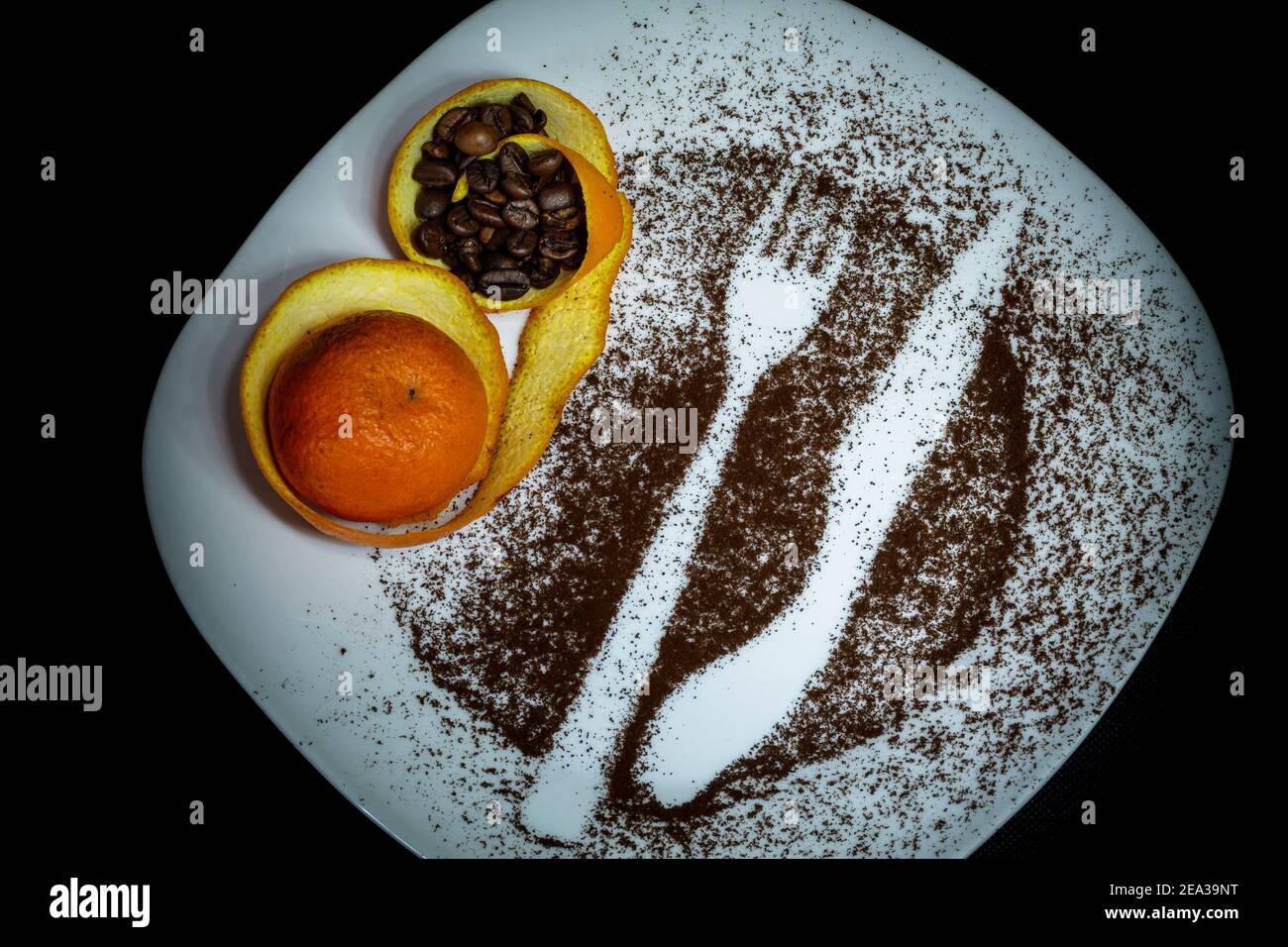 Serving plate decorated. Stock Photo