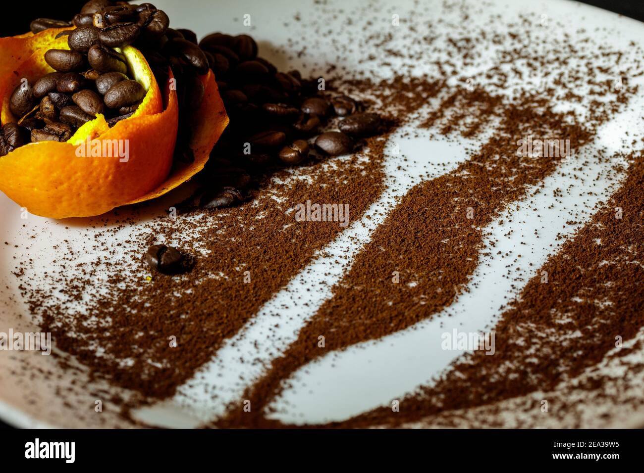 Serving plate decorated Stock Photo