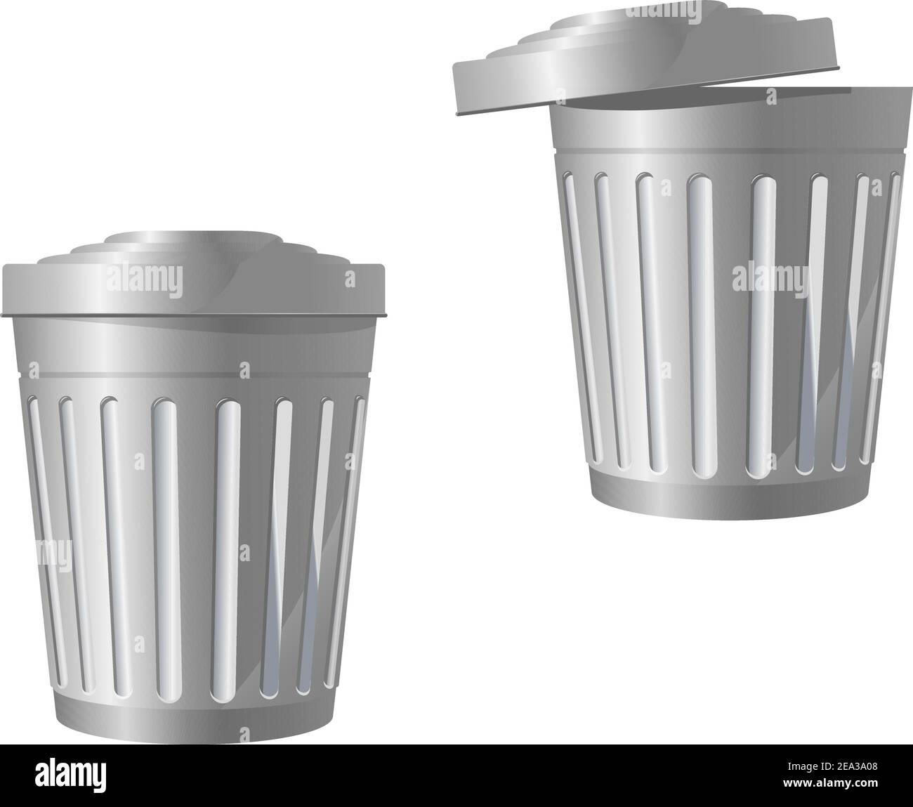 Recycle bin icon in two variations isolated on white Stock Vector