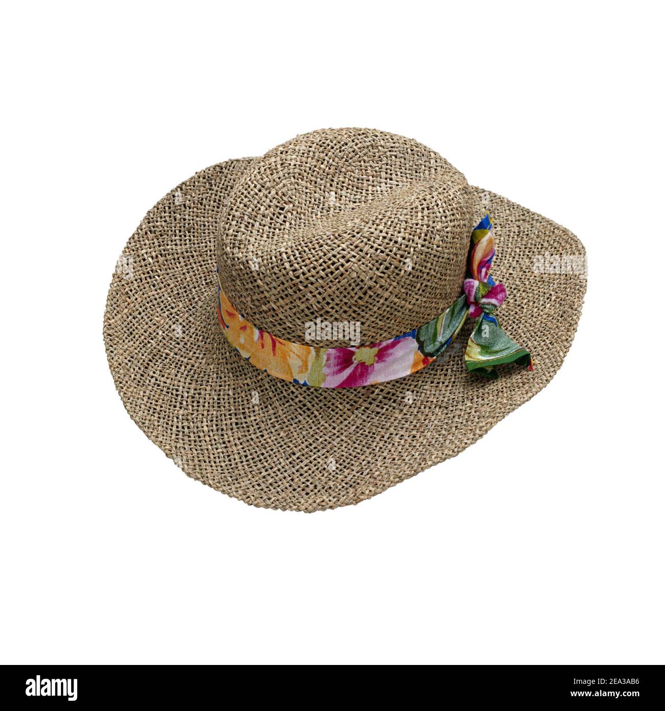 Washboard Hat in Straw/White