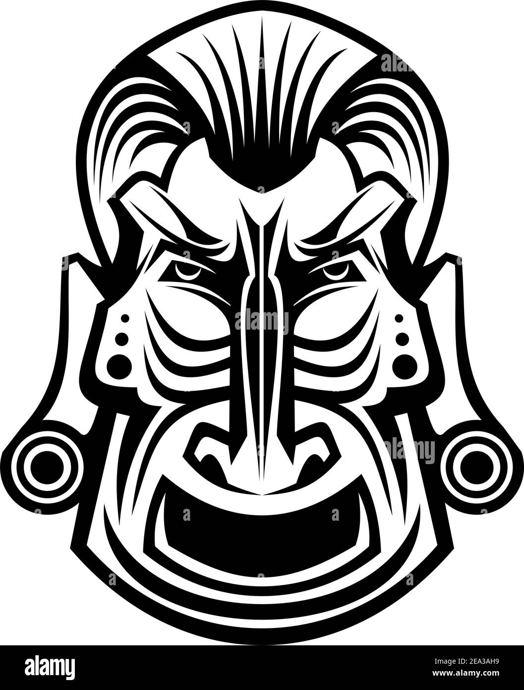 Ancient tribal religious mask isolated on white Stock Vector Image ...