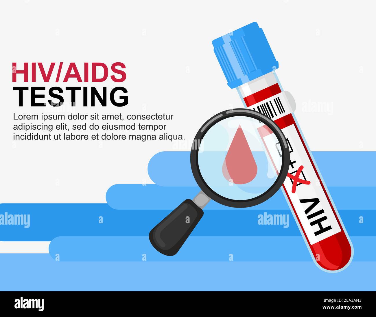 Blood test concept HIV test. World AIDS Day 1 December. Test tube with