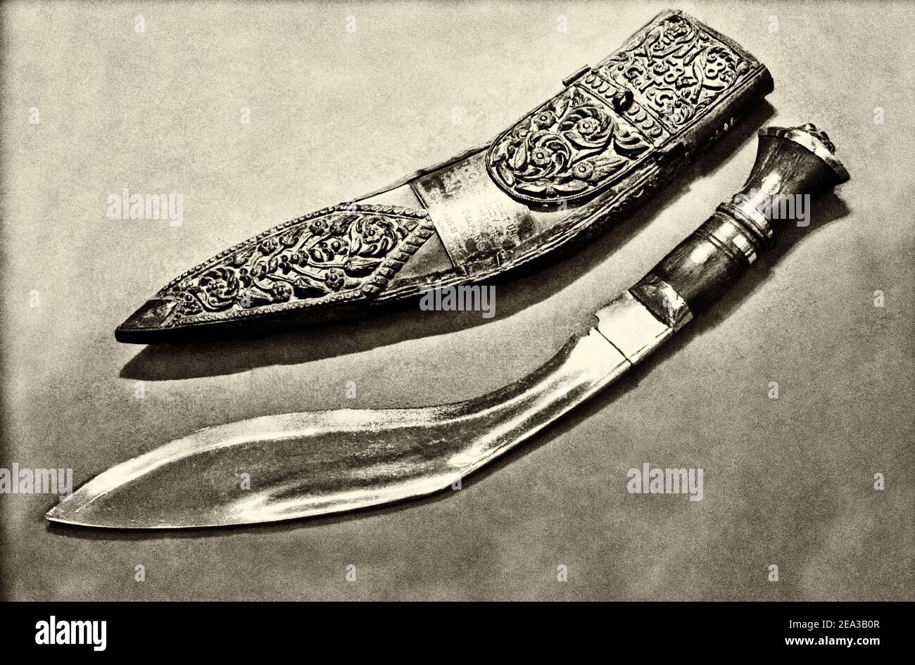 Photo Kukri knife, national weapon, Nepalese Gurkhas Stock Photo
