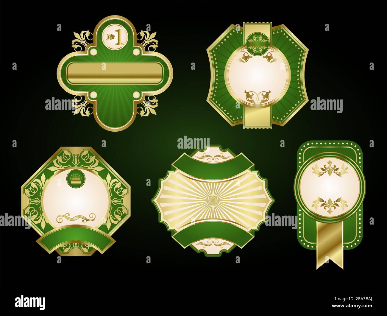 Set of golden retro labels and frames Stock Vector Image & Art - Alamy