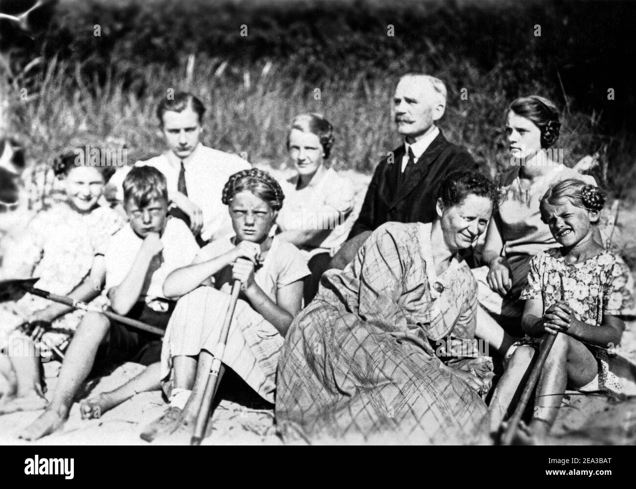 family outing, about 1930, Germany Stock Photo