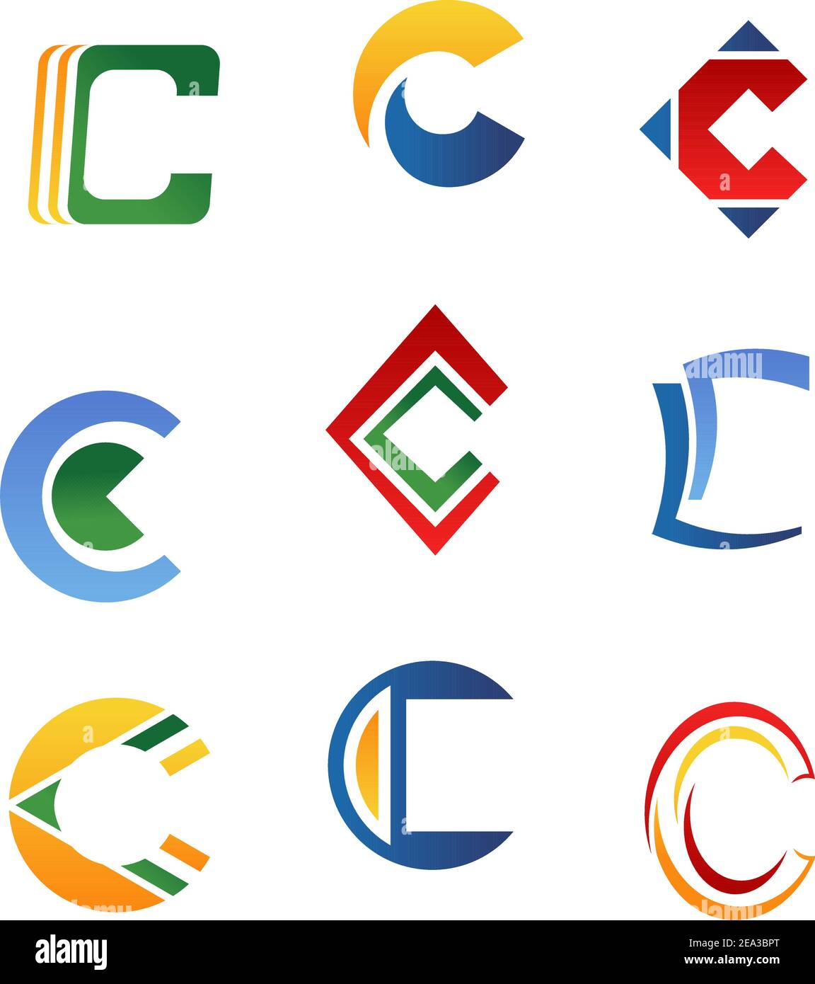 Set of alphabet symbols and elements of letter C Stock Vector Image ...