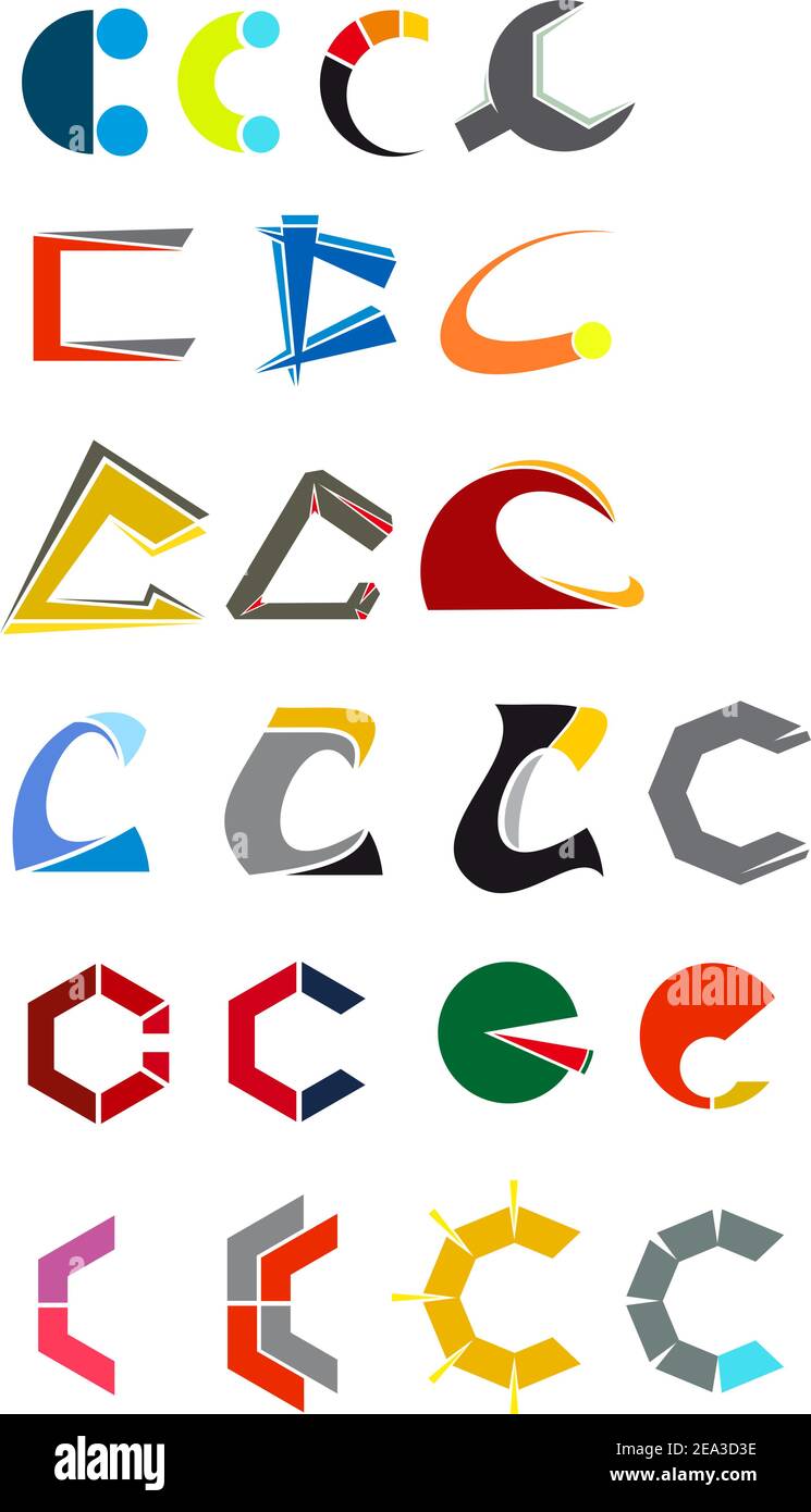 Set of alphabet symbols and elements of letter C Stock Vector Image ...