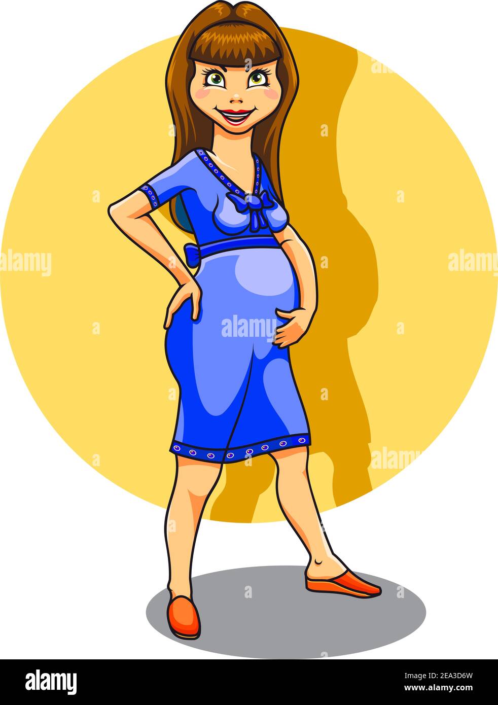 Cheerful pregnant young woman in cartoon style for health and medical concept Stock Vector Image & Art - Alamy Cheerful pregnant young woman in cartoon style for health and medical concept Stock Vector Image & Art - Alamy