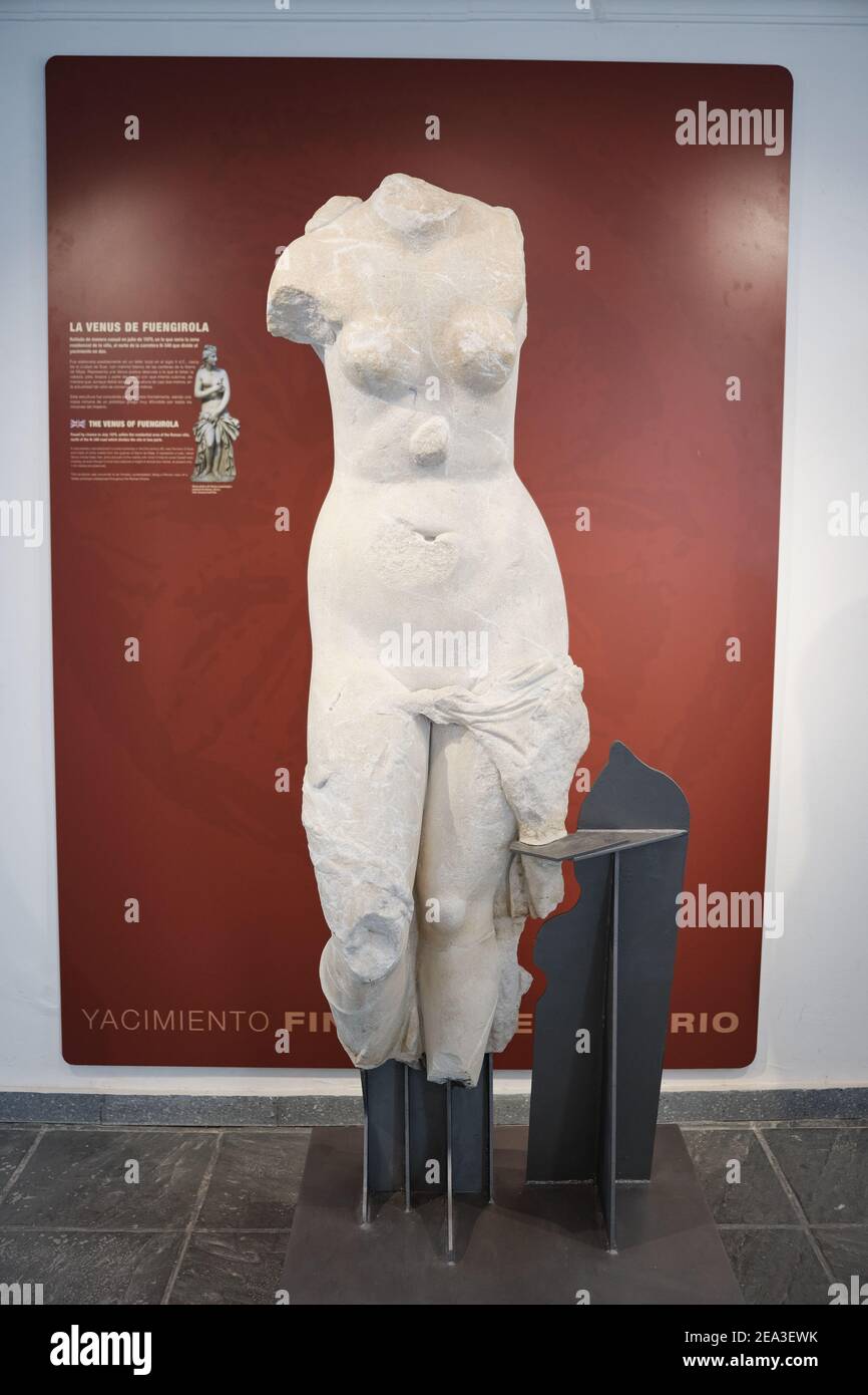 The Venus of Fuengirola at Centro de interpretacion - Finca del secretario. Found in July 1979. , Malaga province, Andalusia, Spain. Stock Photo