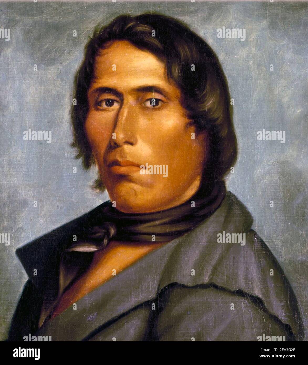 TECUMSEH (x 1768-1813) Shawnee warrior chief. His shooting by Colonel ...