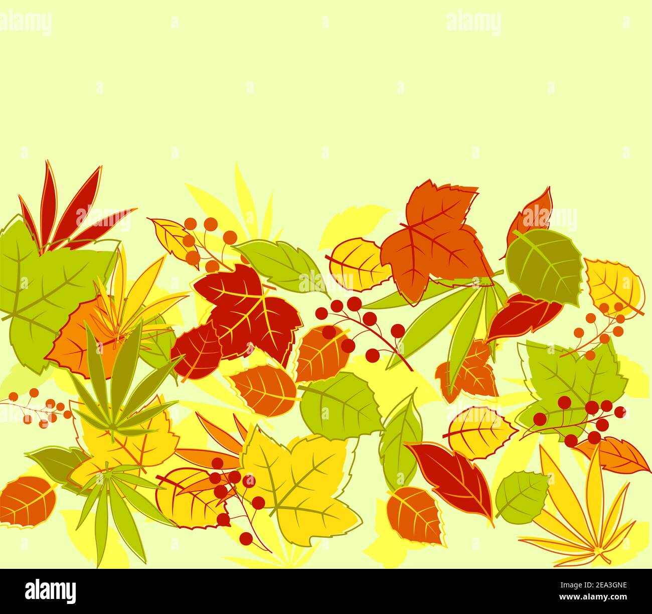 Autumn colorful leaves background for seasonal design Stock Vector