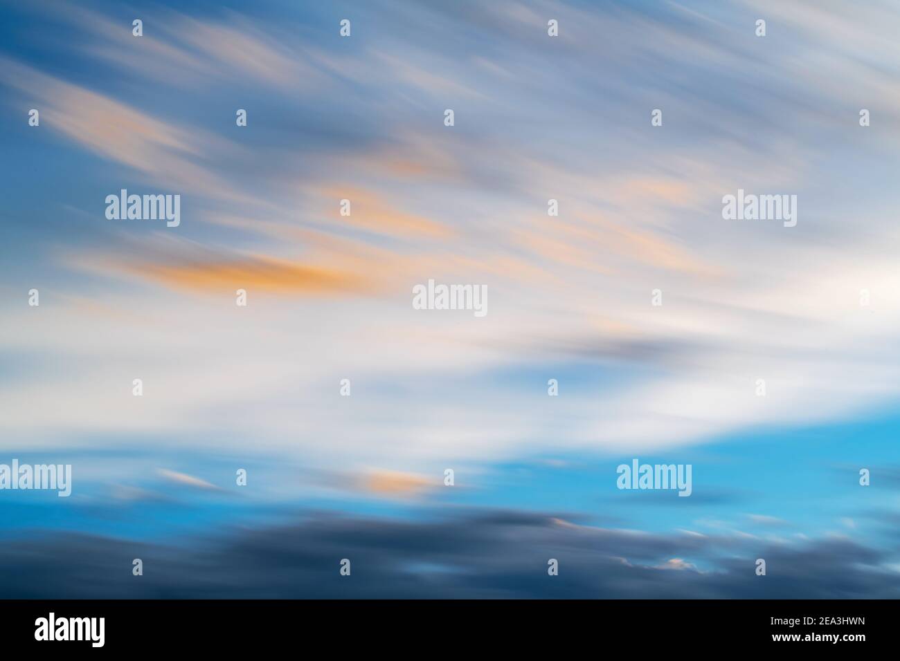 Long exposure sky at sunset background. Stock Photo