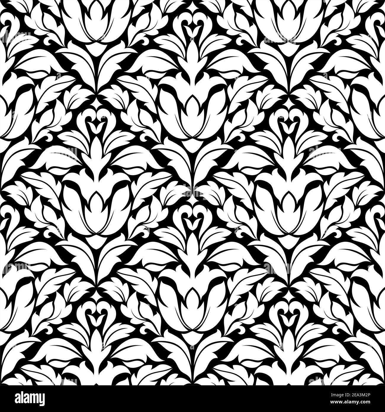 Floral damask seamless pattern for background design Stock Vector Image ...