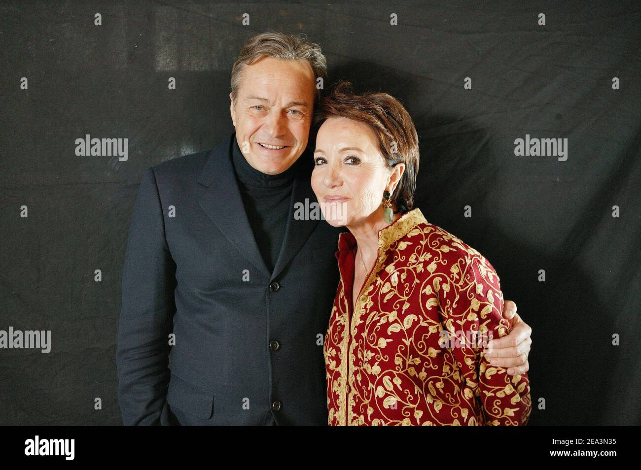 French clairvoyant Yagel Didier and her husband Patrick pose prior the 'Carte Noire Cine Roman' ceremony at hotel Plaza Athenee in Paris, France on April 3, 2005. Photo by Greg Soussan/ABACA. Stock Photo