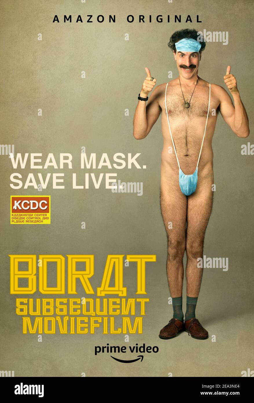 Borat Subsequent Moviefilm (2020) directed by Jason Woliner and starring Sacha Baron Cohen, Maria Bakalova and Tom Hanks. The further adventures of a Kazakh television journalist Borat in the United States. Stock Photo
