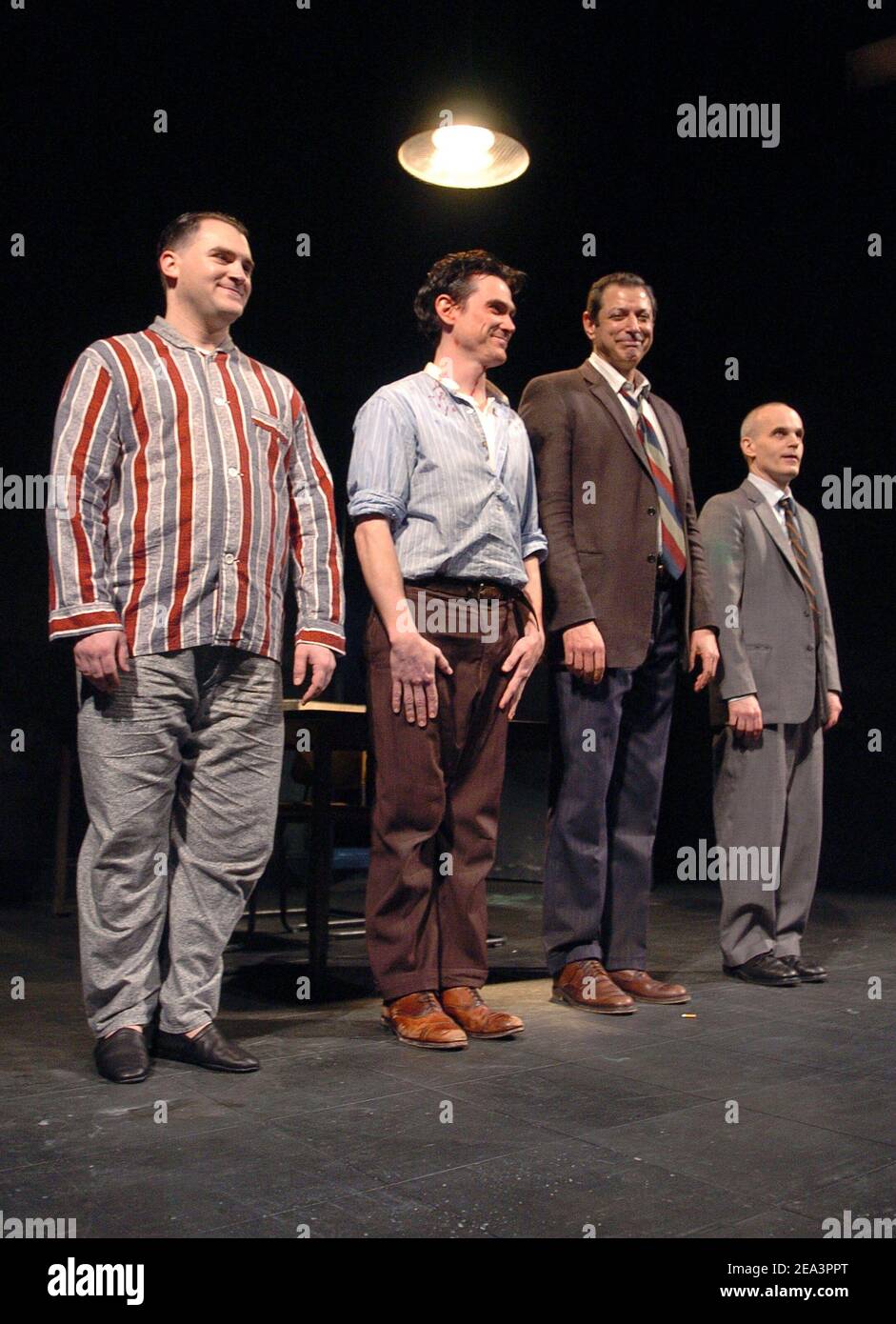 The cast of 'The Pillowman' during the Curtain Call, starring Jeff