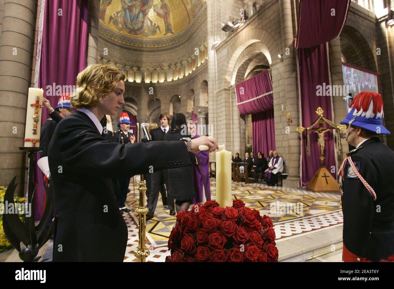 Pierre Casiraghi attends the funeral service for the late Prince Rainier III of Monaco at Saint Nicolas Cathedral in Monaco on April 15, 2005. Photo by Pool/ABACA Stock Photo