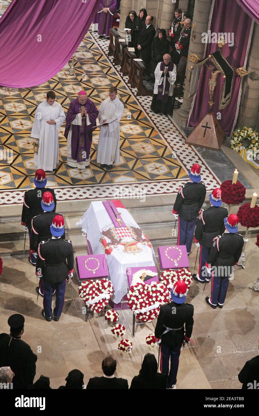 Monaco's princely family during the funeral service for the late Prince ...