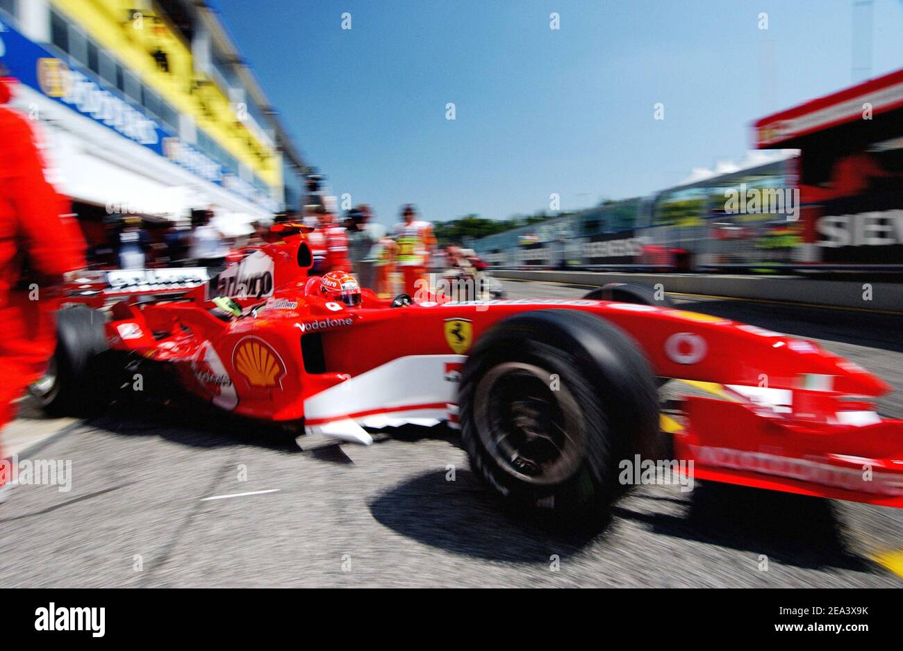 German Formula One driver Michael Schumacher of Ferrari drives his